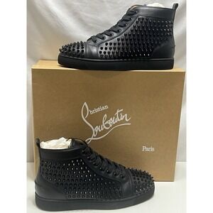 Christian Louboutin Louis Spikes High Top Leather Sneakers Trainers Size 42 US 9